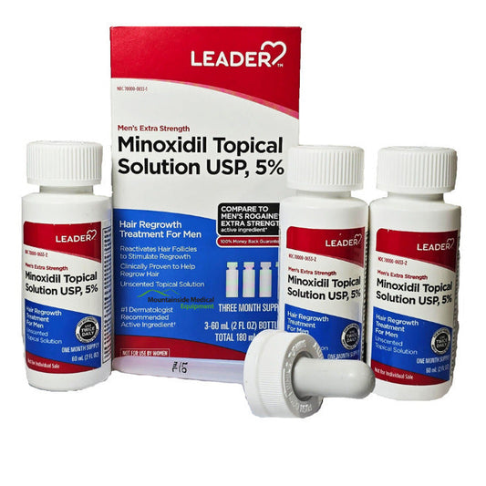 Minoxidil Topical Solution 5% Hair Regrowth Treatment For Men, 3 Month Supply