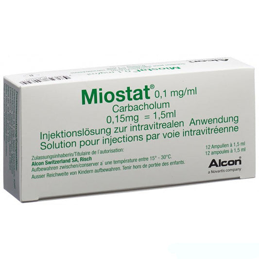 Miostat Injection (Carbachol Intraocular Solution) 0.01% x 12 Vials Per Box