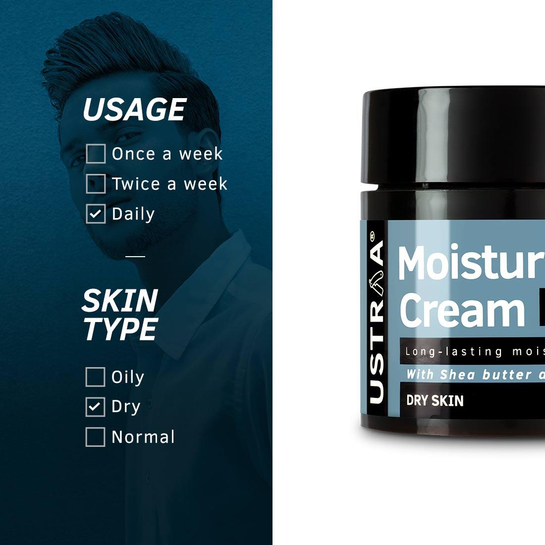 Ustraa Moisturising Cream for Dry Skin - 100 gms