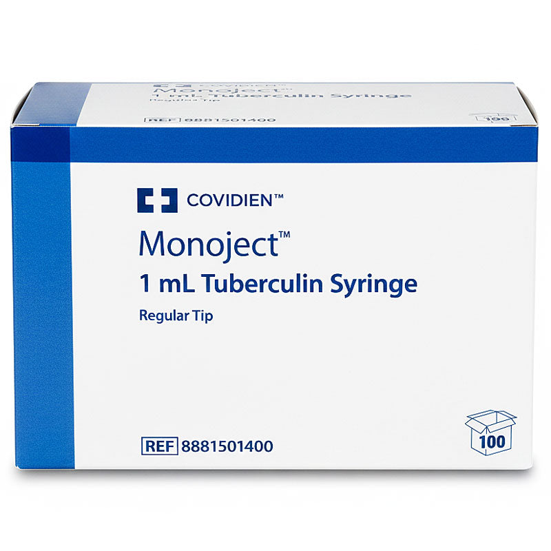 Monoject 1 cc Tuberculin Syringes, Regular Luer Slip Tip without Safety 100/Box