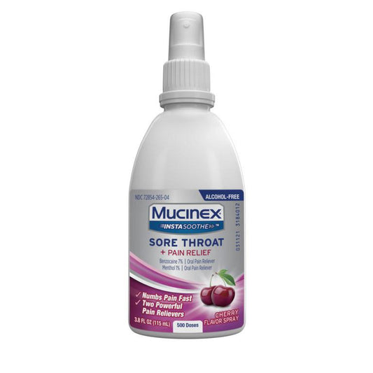 Mucinex Instasoothe Sore Throat & Pain Cherry Spray 4 fl oz