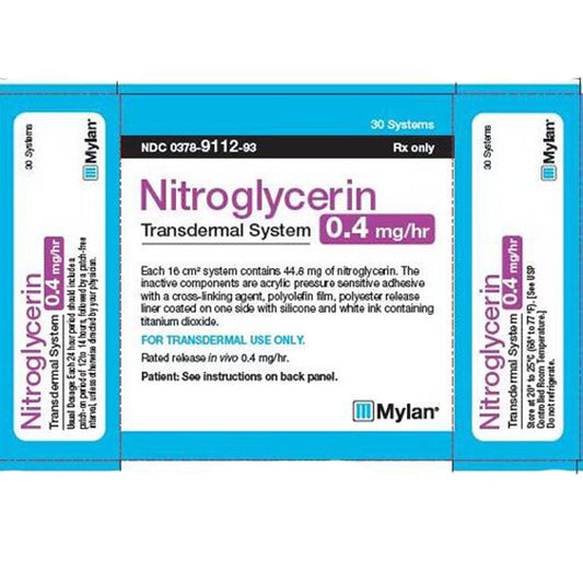 Mylan Nitroglycerin Transdermal Patches 0.4 mg/hr, 30 Count (Rx)