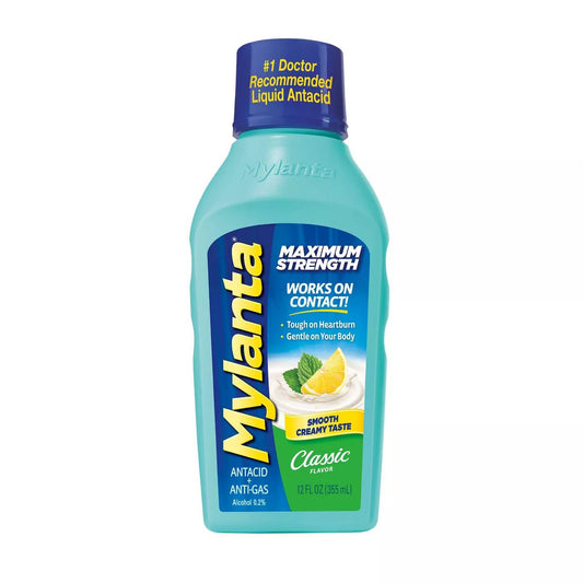 Mylanta Maximum Strength Classic Flavor Antacid + Antigas Liquid, 12 oz