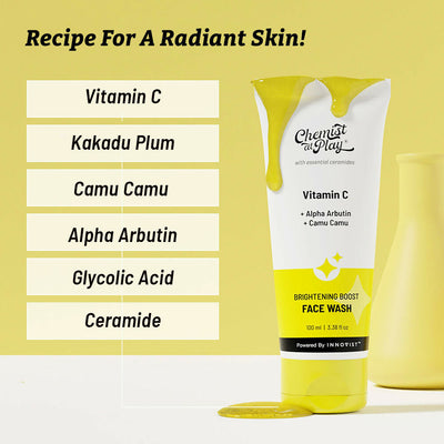 Chemist At Play Exfoliating Body Scrub + Brightening Boost Vitamin C Face Wash Combo
