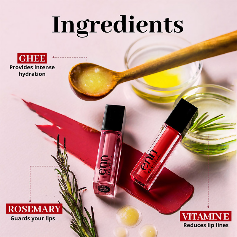 Enn Long-Lasting Liquid Lipstick With Ghee - Full Coverage & Transferproof - Peach Punch