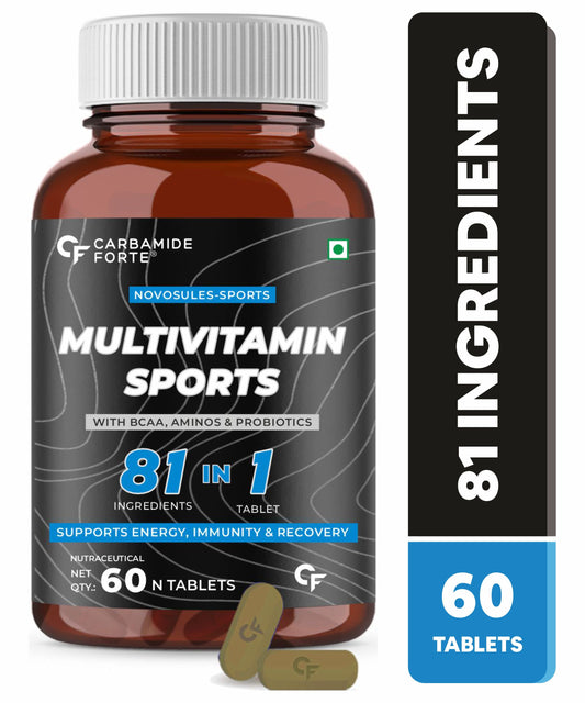 Carbamide Forte Multivitamin Tablet for Men & women | Multi Vitamin for Men Gym & sports | Multivitamins for Energy & Fitness | Multivitamin for Men gym with BCAA, Amino Acids, Probiotics & Antioxidants - 81 Ingredients - 60 Tablets