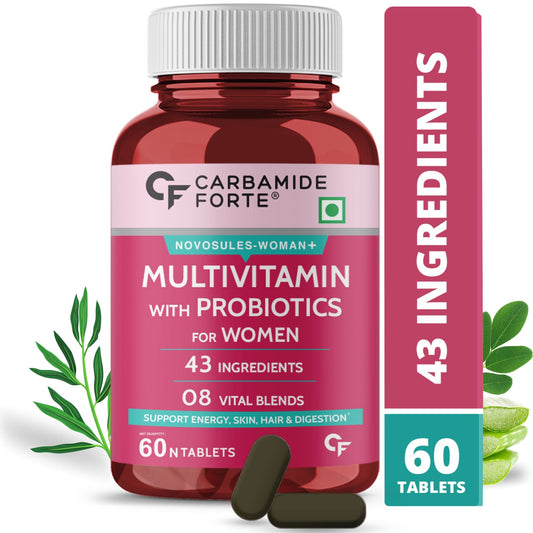 Carbamide Forte Multivitamin Tablets for Women | Multi Vitamin Women’s Wellness | Complete Multivitamin for Women with 43 Ingredients | Women Multivitamin Tablets for Energy & Health - 60 Veg Tablets