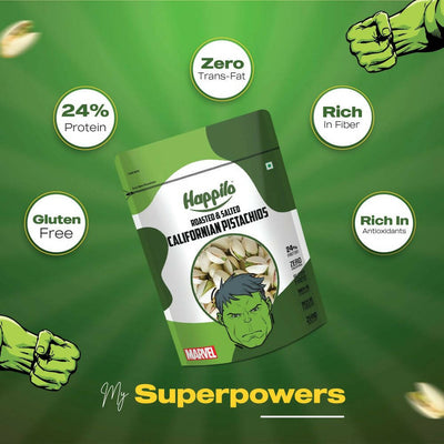Happilo Roasted & Salted Californian Pistachios-Marvel Hulk Edition