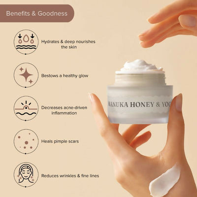 Dromen & Co Manuka Honey & Yoghurt Serum Moisturiser - Hydrates & Deep Nourishes, Reduces Wrinkles