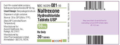 Naltrexone Hydrochloride 50 mg Film-Coated Tablets 30 Count (RX)