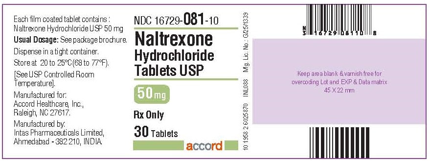 Naltrexone Hydrochloride 50 mg Film-Coated Tablets 30 Count (RX)