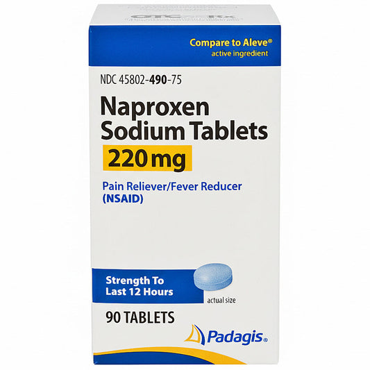 Naproxen Sodium 220 mg Easy-to-Swallow Tablets by Padagis 90 Count