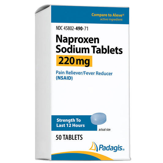 Naproxen Sodium 220 mg Easy-to-Swallow Tablets by Padagis 90 Count