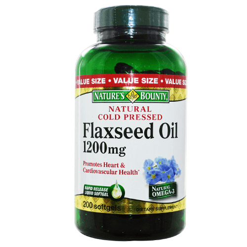 Nature’s Bounty Flaxseed Oil, 1200mg Gelcaps 120/Bottle