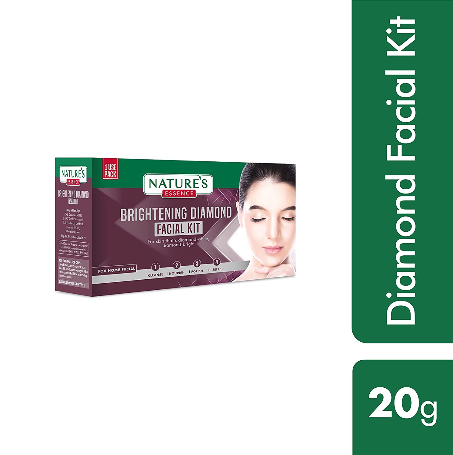 Natures Essence Brightening Diamond Facial Kit, Single Use (20 gm)