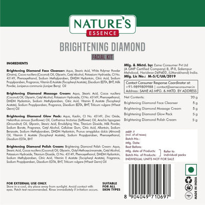 Natures Essence Brightening Diamond Facial Kit, Single Use (20 gm)