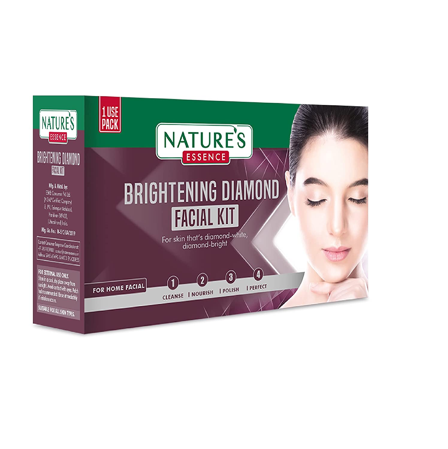 Natures Essence Brightening Diamond Facial Kit, Single Use (20 gm)
