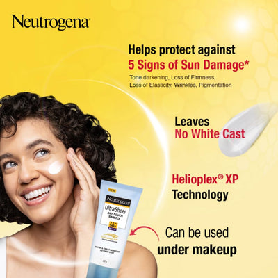 Neutrogena Ultrasheer SPF 50+ PA+++ Face Sunscreen With Helioplex For Ultralight Feel & Matte Finish