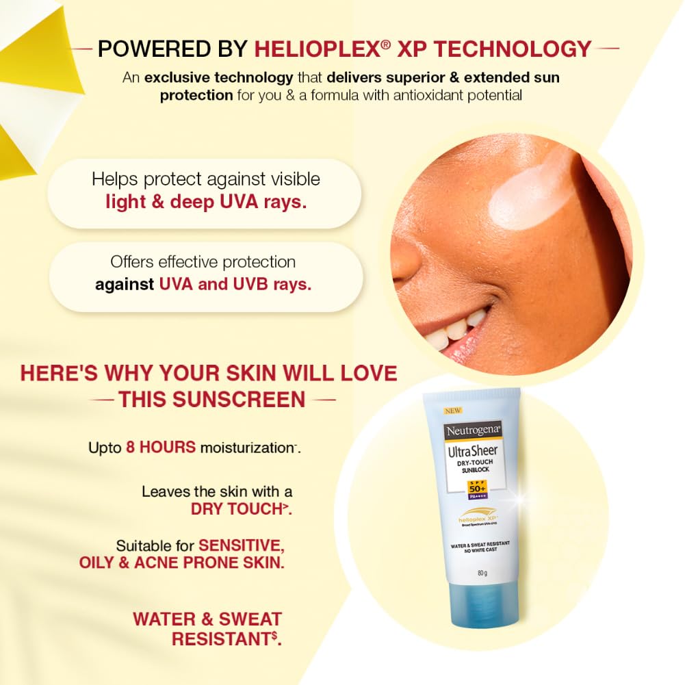 Neutrogena Ultrasheer SPF 50+ PA+++ Face Sunscreen With Helioplex For Ultralight Feel & Matte Finish