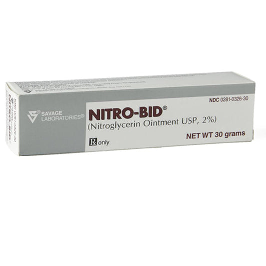 Nitro-Bid Nitroglycerin Ointment 2% Tube, 60 gram (Rx)