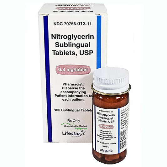 Nitroglycerin Sublingual Tablets 0.3 mg by Lifestar Pharma 100/Bottle (RX)