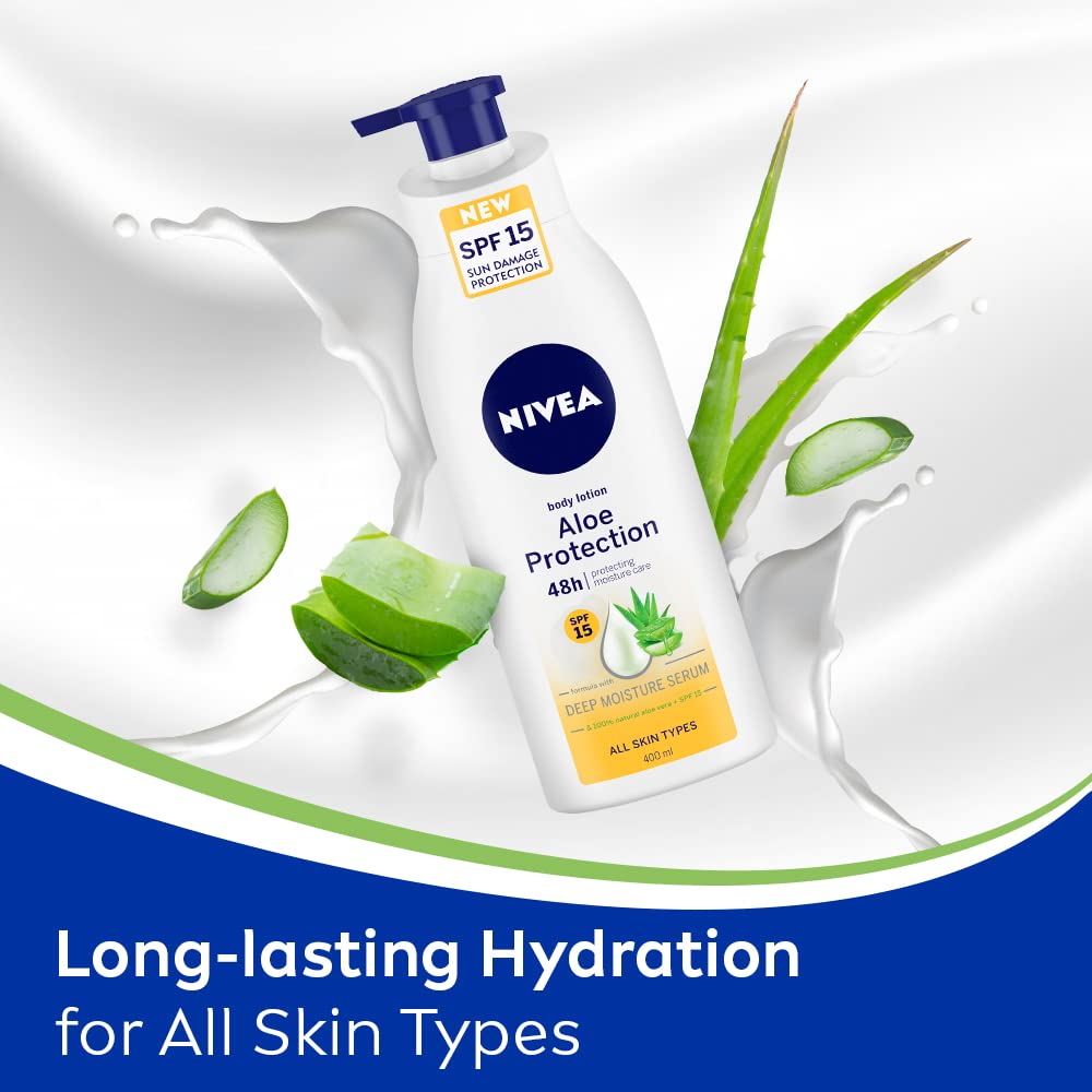 Nivea Body Lotion - Aloe Protection SPF 15, for Daily Sun Protection