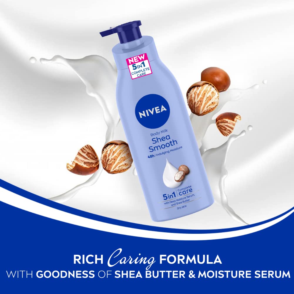 Nivea Body Lotion for Dry Skin, Shea Smooth, with Shea Butter