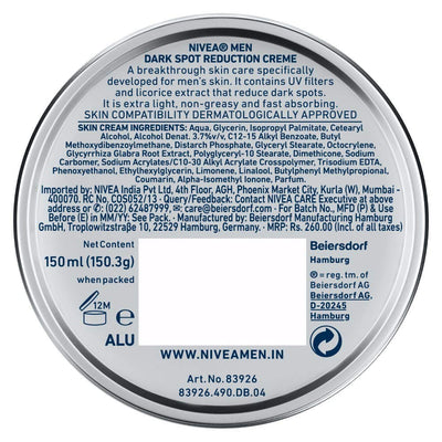 Nivea MEN Creme, Dark Spot Reduction, Non Greasy Moisturizer, Cream with UV Protect