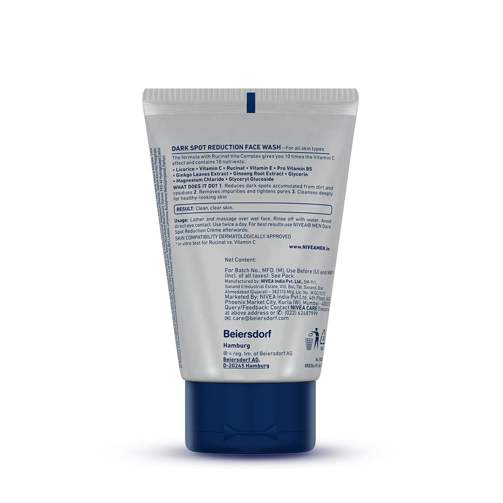 Nivea Men Dark Spot Reduction Face Wash with 10x Vitamin C Effect