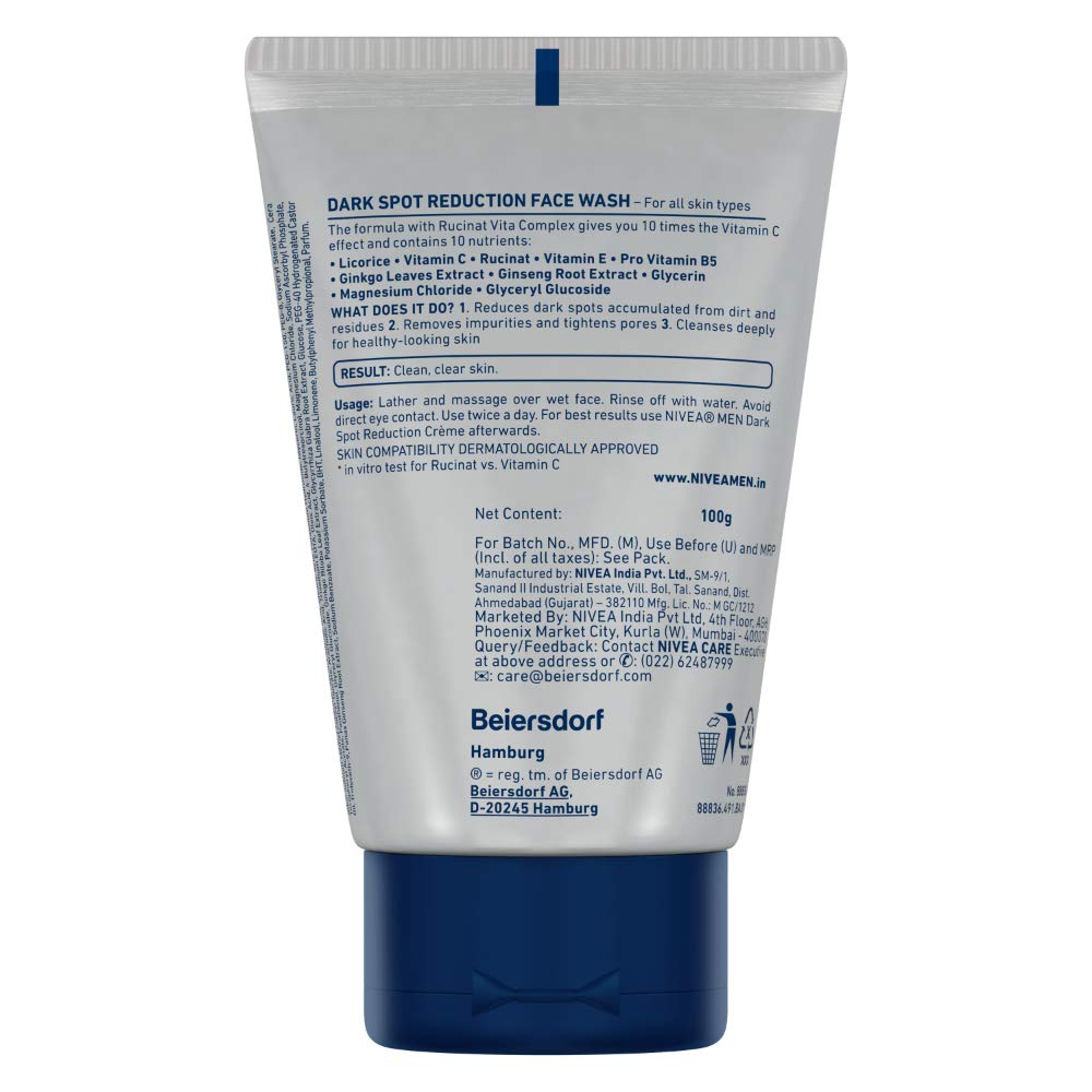 Nivea Men Dark Spot Reduction Face Wash with 10x Vitamin C Effect