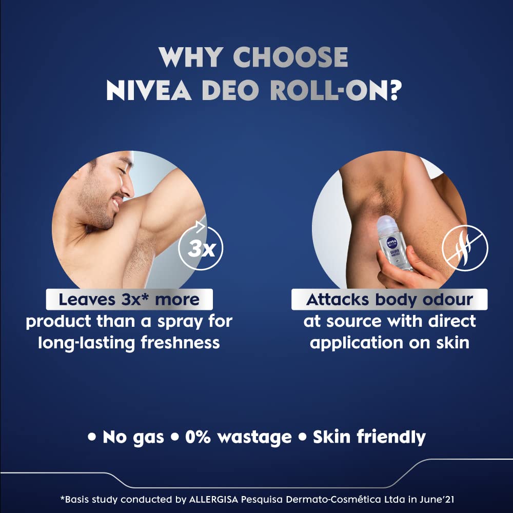 Nivea Men Deodorant Roll On, Silver Protect - 50 ml