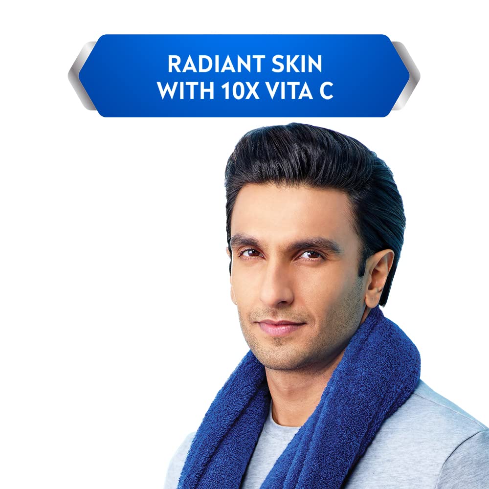 Nivea Men Face Wash, All in 1 Charcoal, to Detoxify & Refresh Skin with 10x Vitamin C Effect