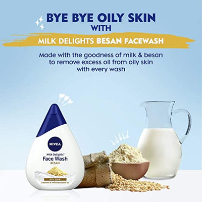 Nivea Face Wash for Oily Skin, Milk Delights Besan