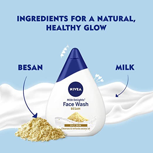 Nivea Face Wash for Oily Skin, Milk Delights Besan