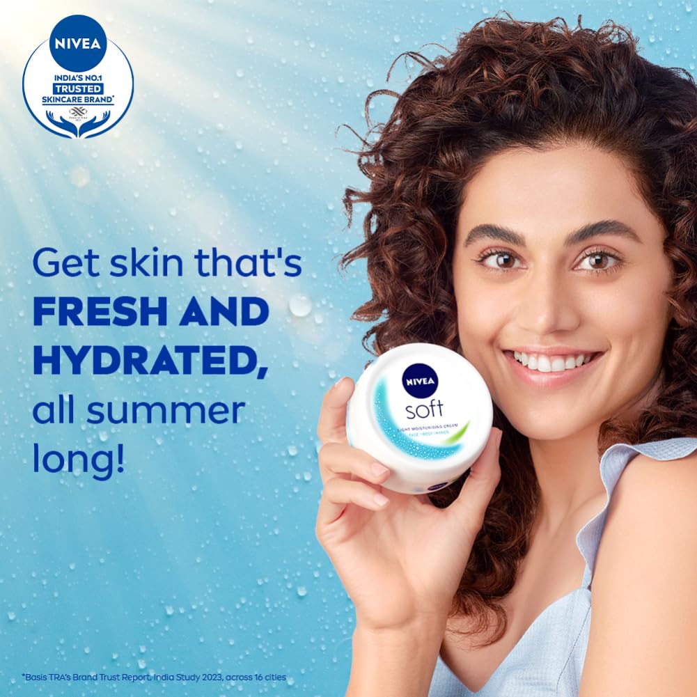 Nivea Soft Light Cream With Vitamin E & Jojoba Oil For Non-Sticky- Fresh, Soft & Hydrated Skin