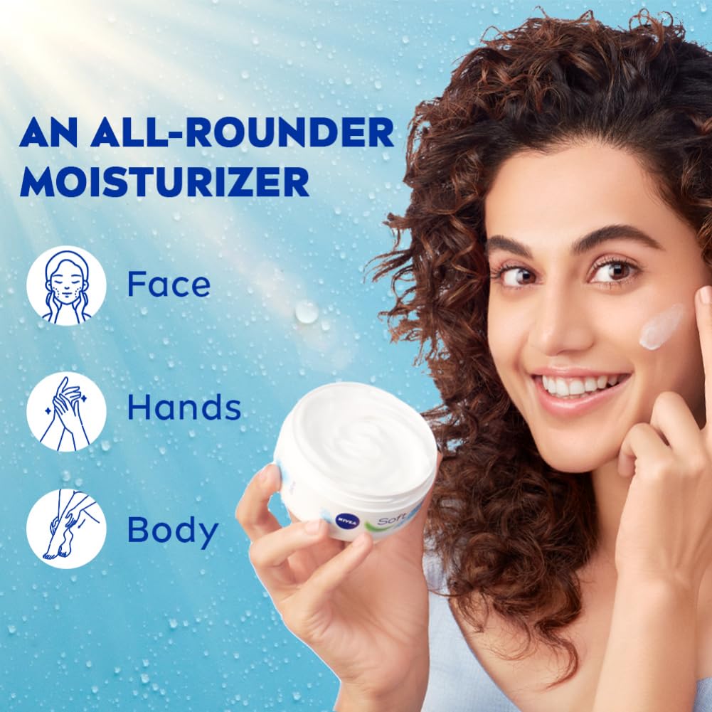 Nivea Soft Light Cream With Vitamin E & Jojoba Oil For Non-Sticky- Fresh, Soft & Hydrated Skin