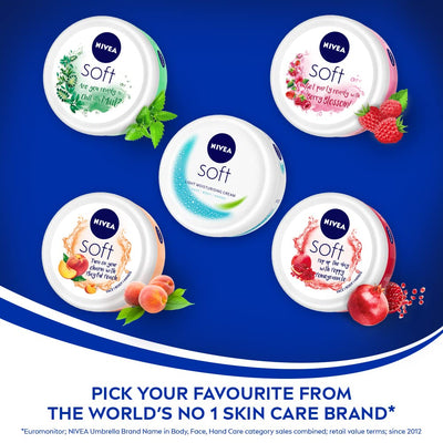 Nivea Soft Light Moisturizing Cream Berry Blossom Fragrance With Vitamin E & Jojoba Oil