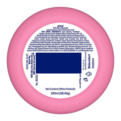Nivea Soft Light Moisturizing Cream Berry Blossom Fragrance With Vitamin E & Jojoba Oil
