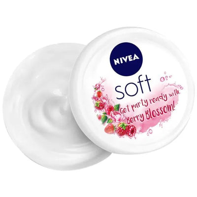 Nivea Soft Light Moisturizing Cream Berry Blossom Fragrance With Vitamin E & Jojoba Oil