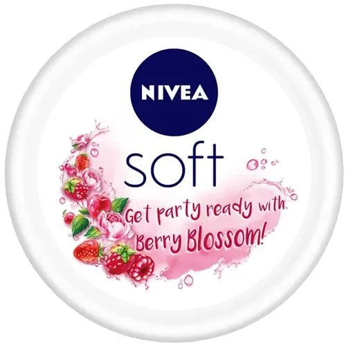 Nivea Soft Light Moisturizing Cream Berry Blossom Fragrance With Vitamin E & Jojoba Oil