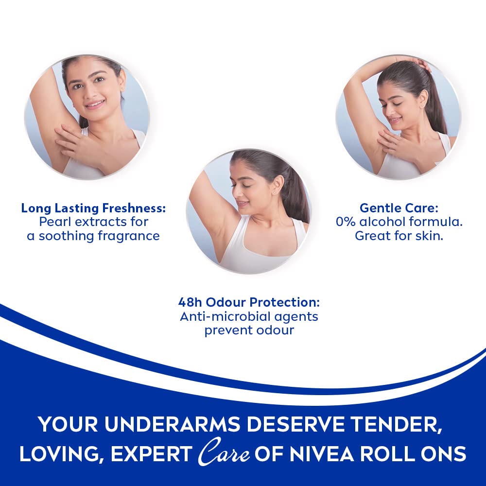 Nivea Women Pearl & Beauty Deodorant Roll On - 48hrs Protection