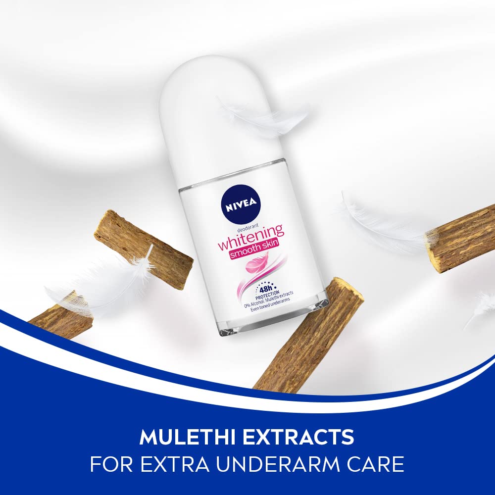 Nivea Women Whitening Smooth Skin Deodorant Roll On - for 48hrs Protection
