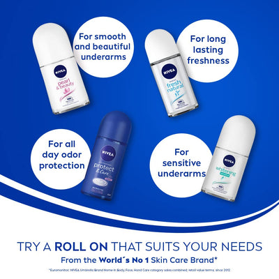 Nivea Women Whitening Smooth Skin Deodorant Roll On - for 48hrs Protection
