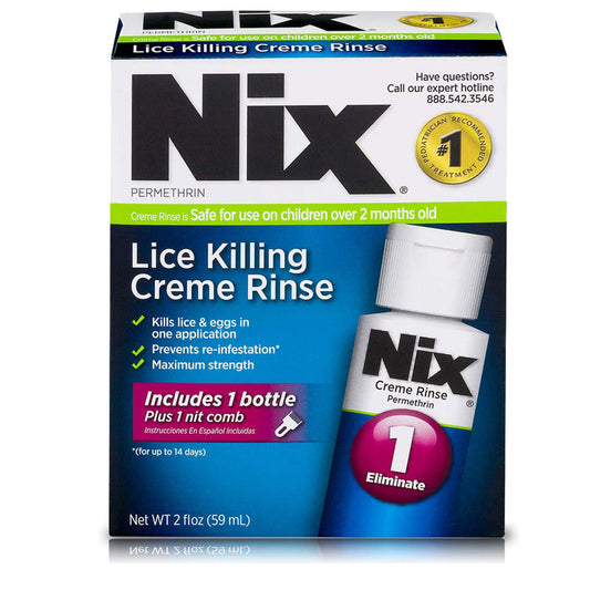 Nix Lice Killing Treatment Cream Rinse with Nit Comb -Kills Lice & Eggs (Nits)