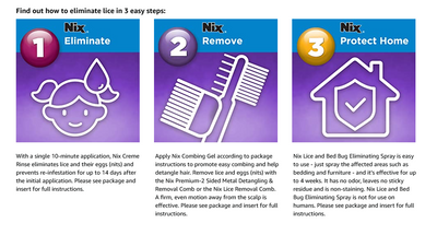 Nix Lice Killing Treatment Cream Rinse with Nit Comb -Kills Lice & Eggs (Nits)