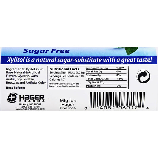 Dry Mouth Relief Chewing Gum with Peppermint Flavor, Sugar Free 30 Count