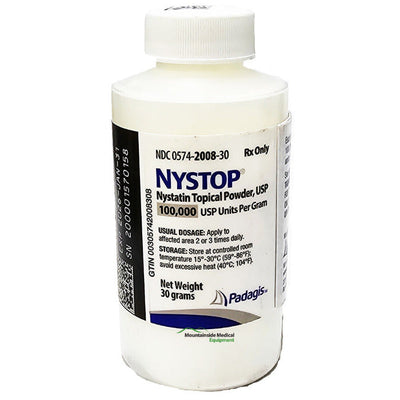 Nystop Nystatin Topical Powder 100,000 Units Antifungal Relief 30 grams by Padagis (Rx)