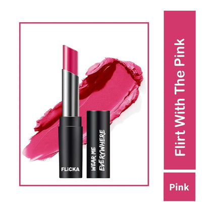 FLiCKA Wear Me Everywhere Creamy Matte Lipstick Flirt With The Pink