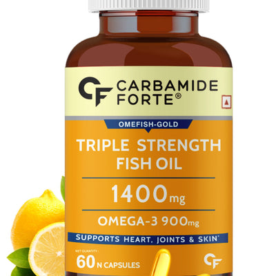 Carbamide Forte Triple Strength Fish Oil 1400mg with Omega 3 900mg for Men & Women - 60 Softgel Capsules