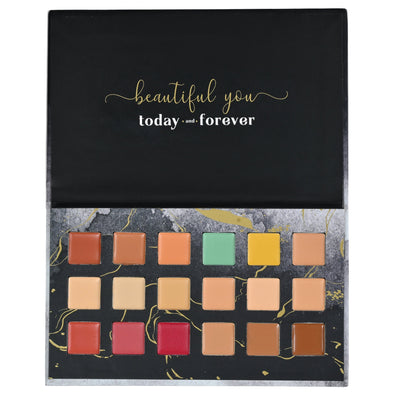 Aflairza One for All Palette, 4-in-1 Foundation, Concealer, Blush & Contour, All-in-One Face Palette for Effortless Beauty 56g